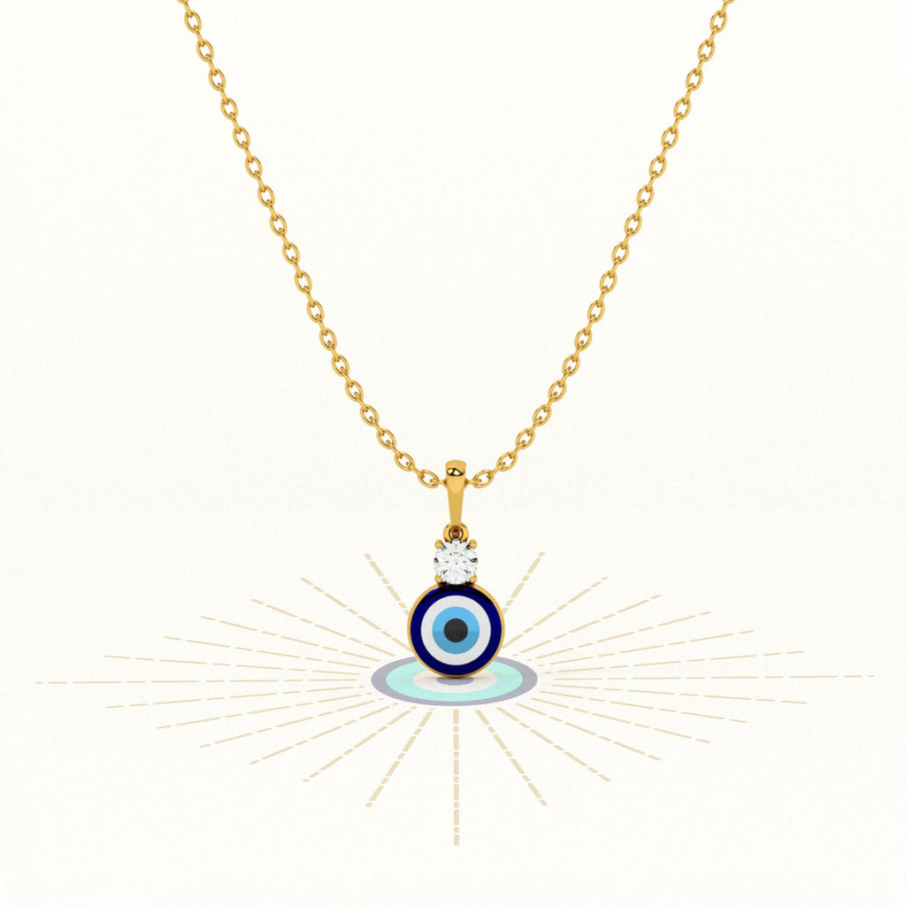 Single Stone Evil Eye 925 Silver Necklace