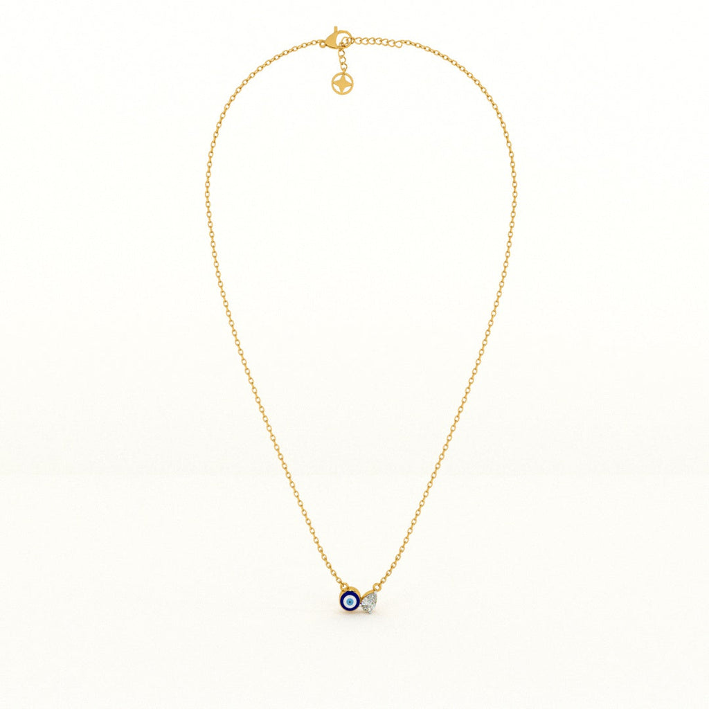 Evil Eye DuoStone 925 Silver Necklace