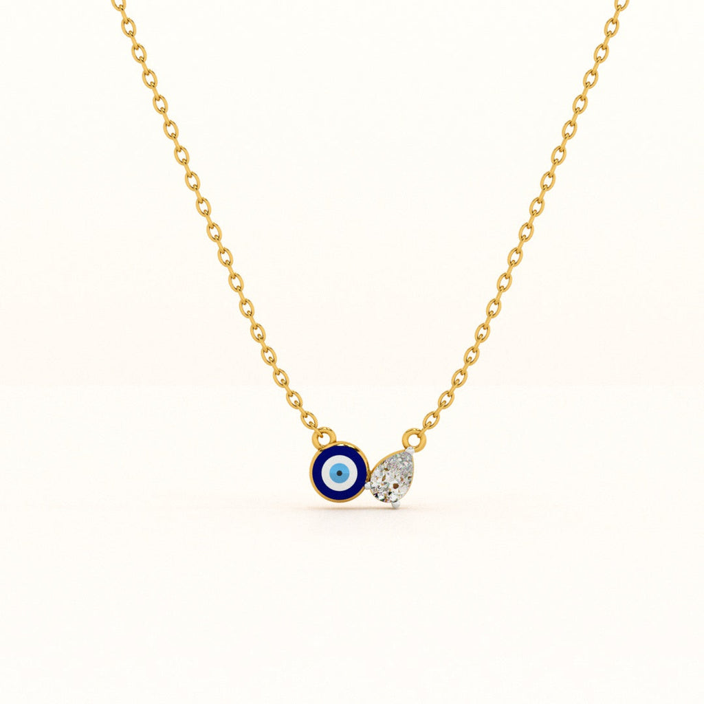 Evil Eye DuoStone 925 Silver Necklace